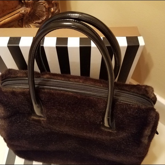 BCBGMaxAzria Brown & Black Faux Fur Purse - Picture 16 of 16